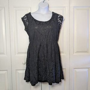 Xhilaration Black Lace Skater Dress - Size XXL